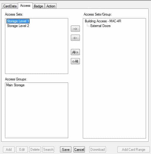 CardData-Access Sets